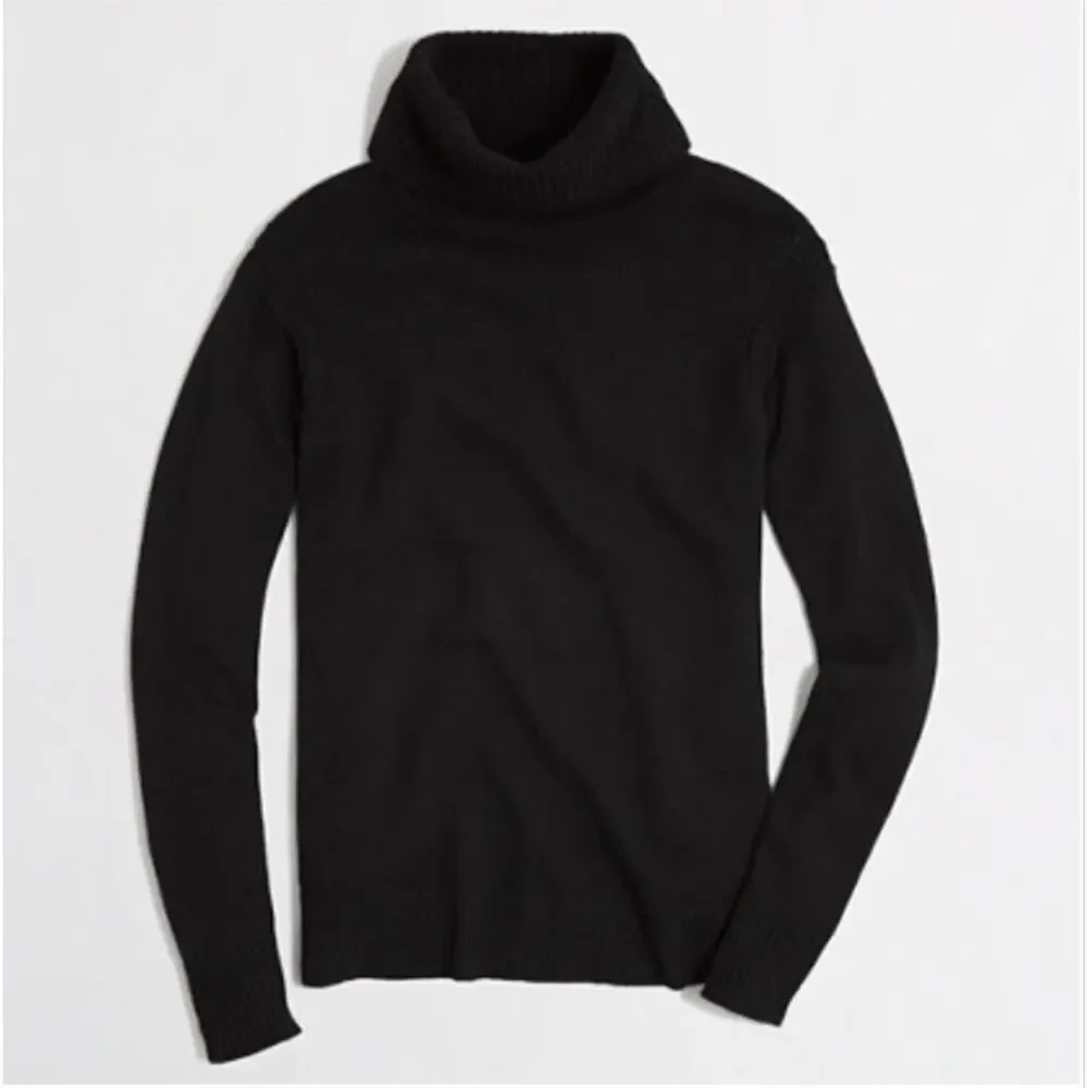 J. Crew Classic Wool Cashmere Turtleneck Sweater Black E6301 Size XS